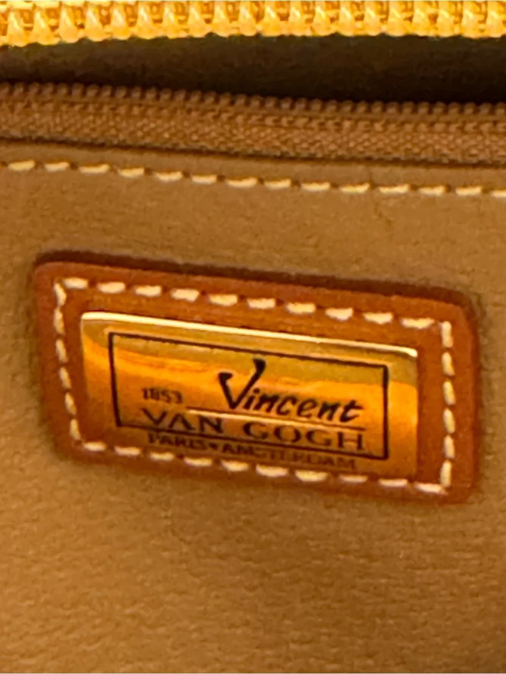 Van Gogh Brown Multi-Color Leather-Trim Satchel